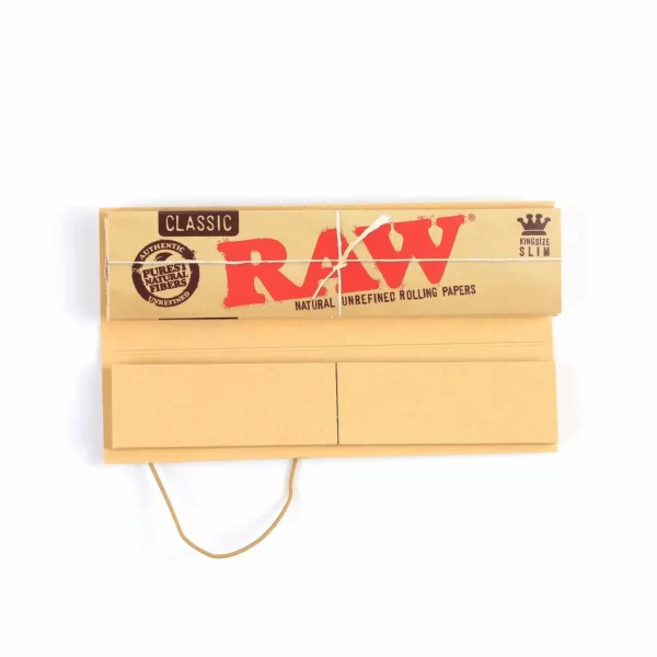 RAW Classic Connoisseur King Size Slim Rolling Papers 110mm + Filter Tips - Image 2